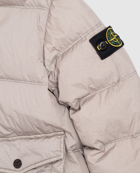 Stone Island Children's gray down jacket with logo patch L2S164100012S0A2314