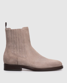 Brunello Cucinelli Beige suede chelsea boots MZUDERV740