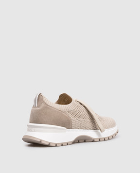 Doucal's Beige sneakers with textured logo DD8765WHINPZ849