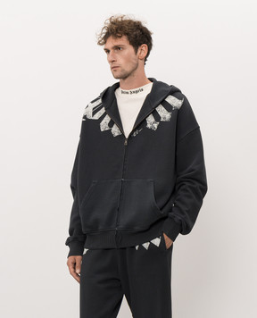 Palm Angels Black sports jacket with print PAMBE002FL001m