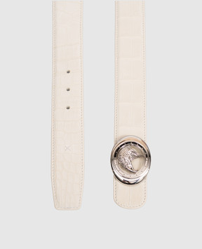 Stefano Ricci Ivory crocodile leather belt with nubuck effect N381CNC544P
