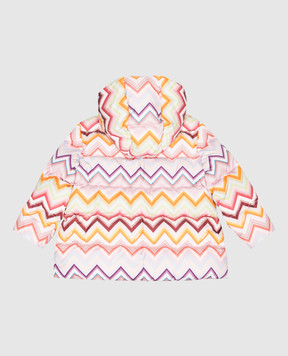 Missoni Children's pink down jacket with branded print MZ2A10N0443
