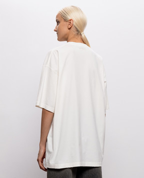 Vetements Ivory T-shirt with a print of the inscription MH27TR148Ww