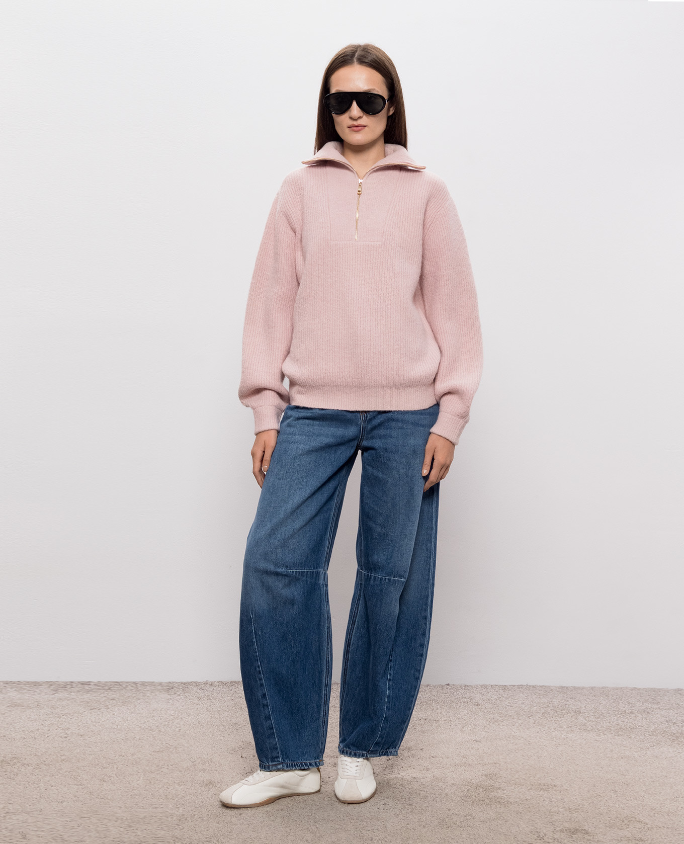 Pink wool sweater with zipper Twinset 2