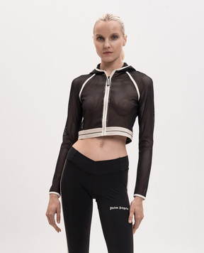 Palm Angels Black mesh sports jacket PWAD07ES26FAB001