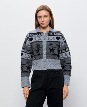 Palm Angels Gray patterned cardigan PAWHB002KN001