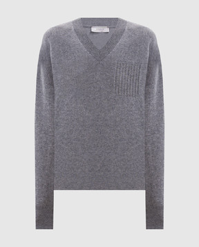 Peserico Gray wool, silk and cashmere pullover A99204F12A9283