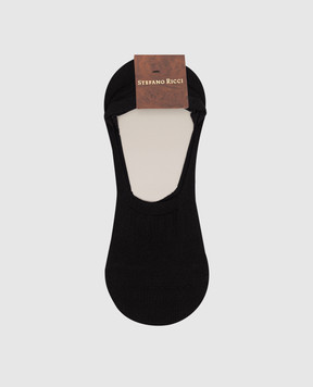 Stefano Ricci Black footprint socks MHE34U3006MHE34U