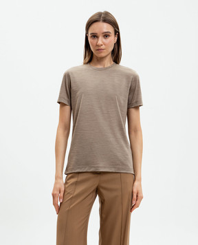 Marco Pescarolo Brown wool T-shirt AMATAD53Y04