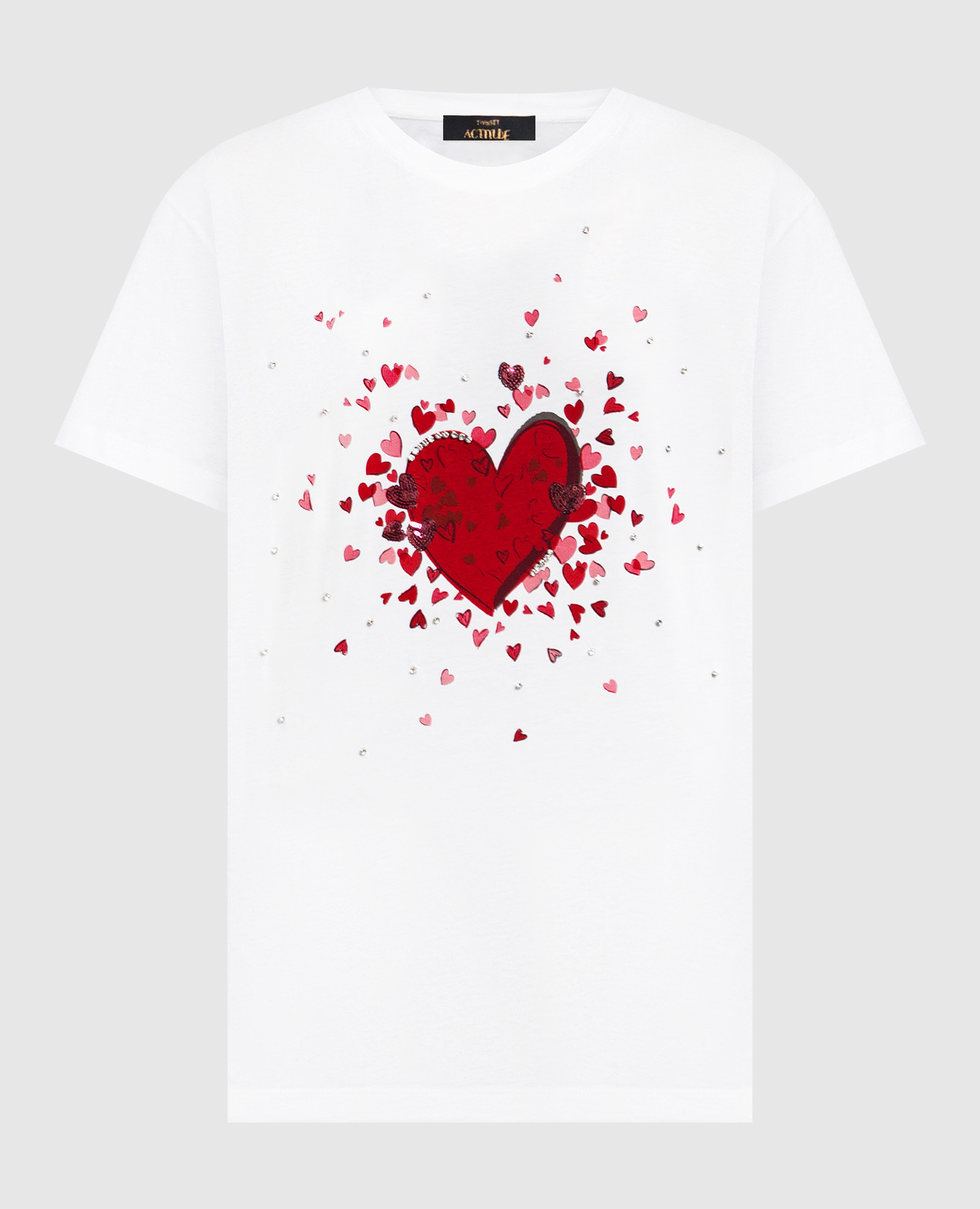 

White T-shirt with heart print Twinset