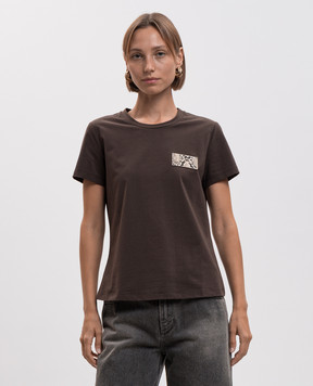 Twinset Brown T-shirt with patch 262LI2BUU
