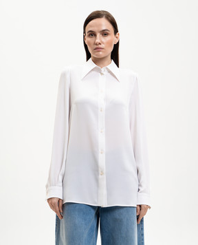 Dolce&Gabbana White blouse with silk F5U24ZFUABF