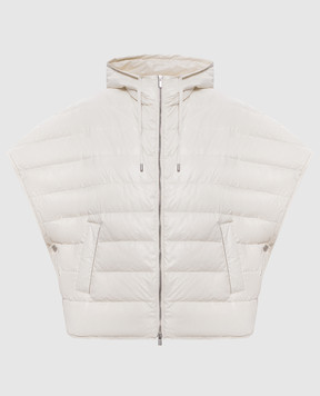 Peserico White down vest with monil chain A2411702200