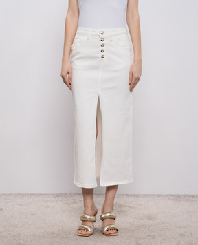 Dondup White denim midi skirt G579BSE037DKPTW