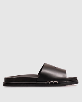 JW Anderson Black leather Fussbett flip-flops SL0018LA0232