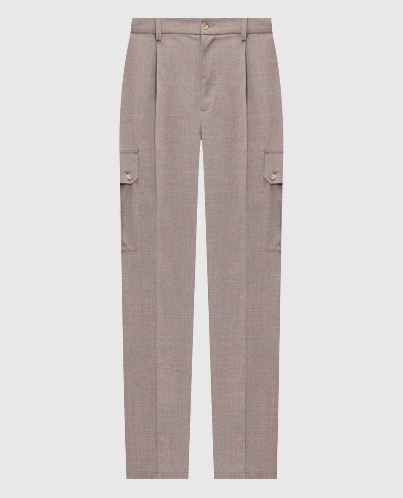 Pantalones cargo de lana beige