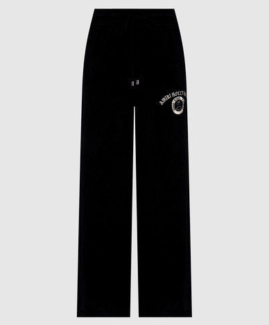 Black sweatpants with logo embroidery