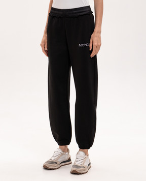 Moncler Black joggers with logo L20938H0000389AZY