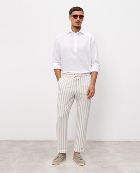 Pini Parma White linen shirt SHIPOPLIBCO