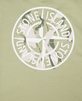 Stone Island Children's green T-shirt with logo print L2S162100006S05101012