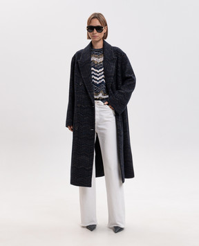 Missoni Blue double-breasted cashmere coat DS26WC09BC006H