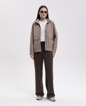 Peserico Ivory long-sleeve shirt with logo print S06459J0Q1A5635