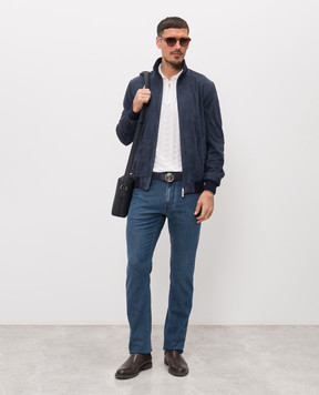 Stefano Ricci Blue suede jacket M7J5100290SUEJI3