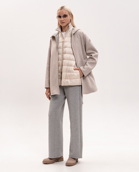 Moncler Beige Hemiptere wool and cashmere double-layer coat L20931A00063599N4