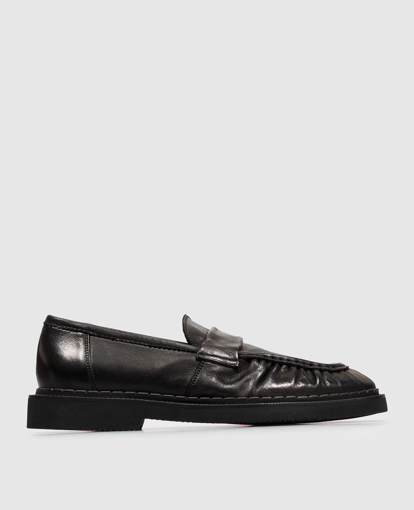 Black leather loafers Sturlini