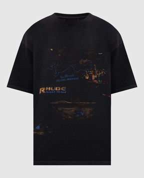 Rhude CARNET DE VOYAGE black t-shirt RHPF26TT06012