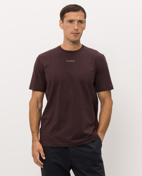 Peserico Burgundy t-shirt with a contrasting logo print R55557J0Q300089