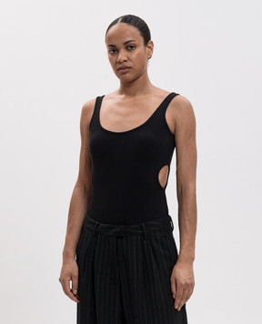 Off-White Black bodysuit with figure-hugging cutouts 2F800658T