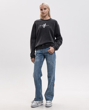 Off-White Gray Stroke sweatshirt 2FE00456T