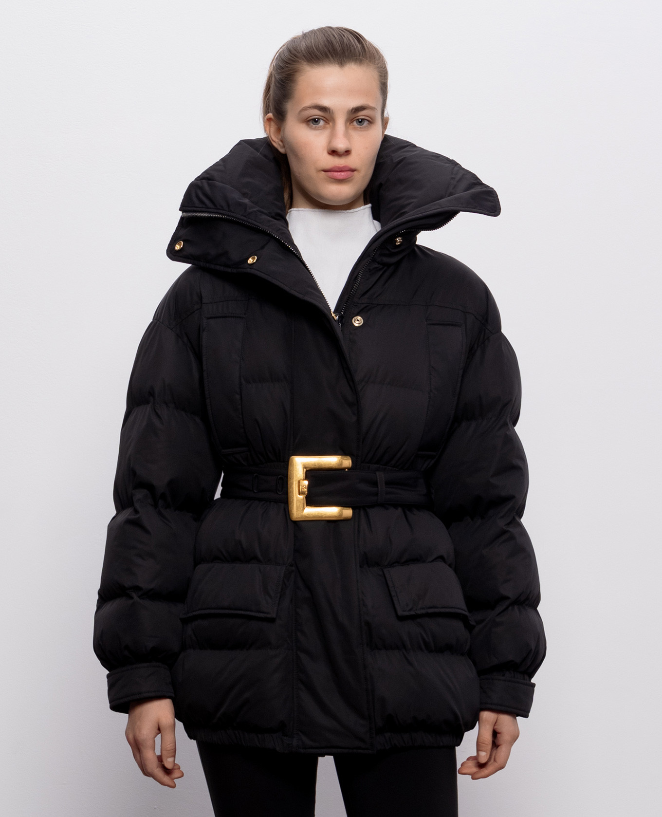 Black jacket with belt Balmain 3