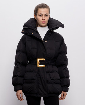 Balmain Black jacket with belt HF1TQ040XK09