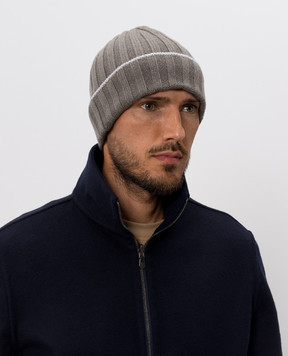 Brunello Cucinelli Khaki cashmere hat M2240900