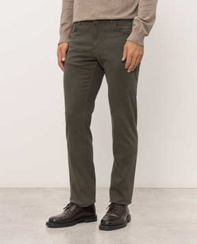 Stefano Ricci Green pants with logo patch MST63B0010T0234