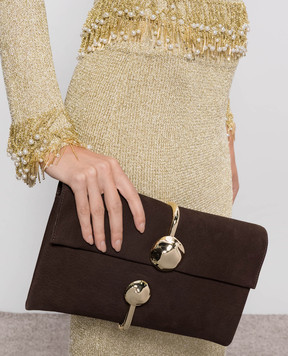 Simkhai Brown Amaya nubuck clutch 526H018NUB