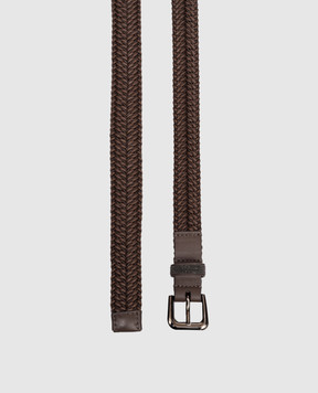 Brunello Cucinelli Brown braided belt with chain M0NLCC294