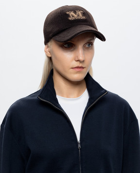 Max Mara ORDINE dark brown cashmere cap MXAORDINE