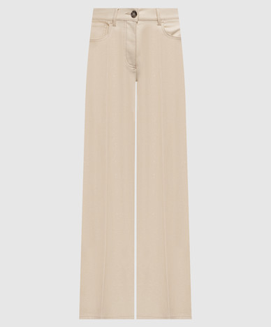 Beige jeans with lurex