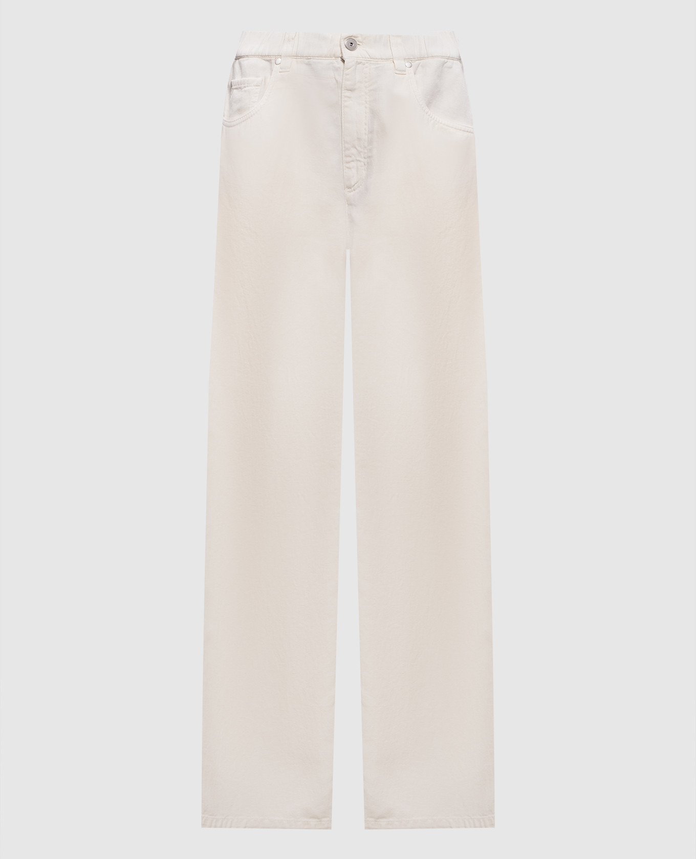 White jeans with linen