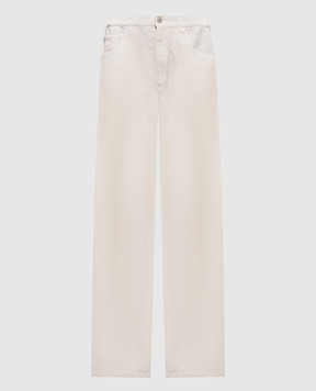Brunello Cucinelli White jeans with linen ML996P4053