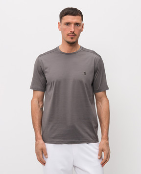 Stefano Ricci Grey T-shirt with monogram logo MNH6105140TE0001