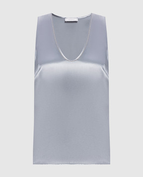 Peserico Gray top with monil chain A08118D01514