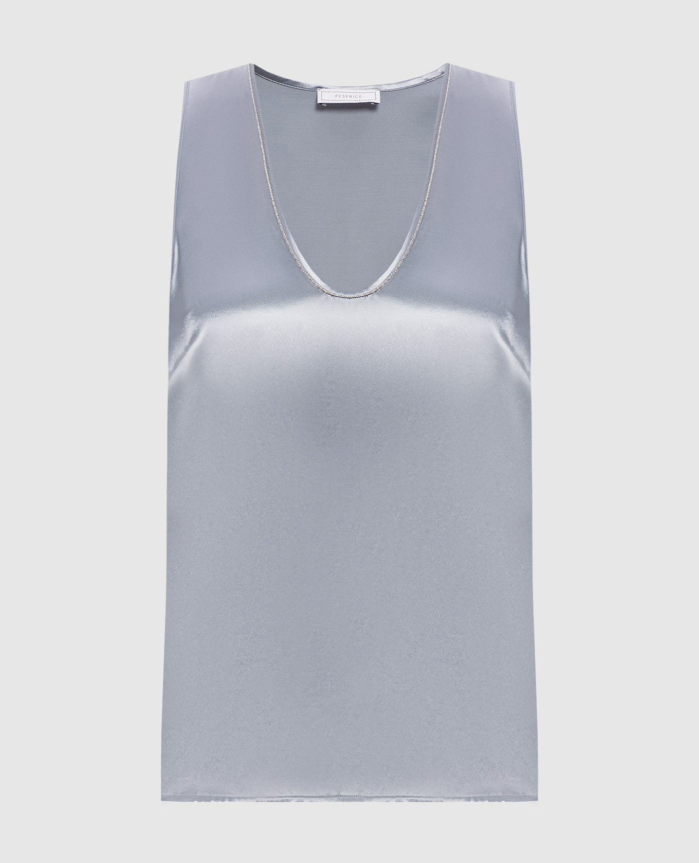 Gray top with monil chain