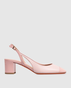 Santoni Pink leather slingbacks WDNC71546HA2NOGO