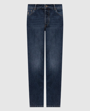 Brunello Cucinelli Blue jeans with logo patch M283PB3210