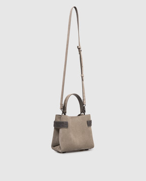 Brunello Cucinelli Essence khaki suede bag MBDLD2499