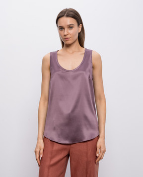 Brunello Cucinelli Purple silk tank top M0C59E0600